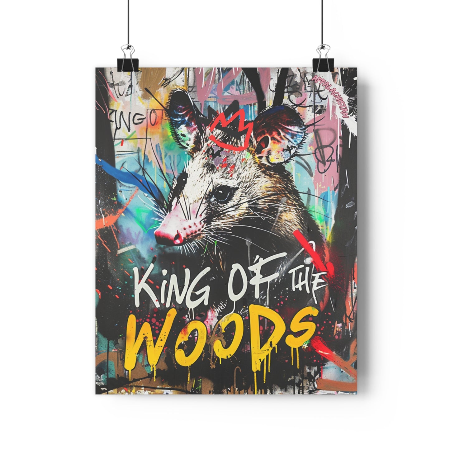 Opossum is the Crowned King of the Woods - Thick Paper Print