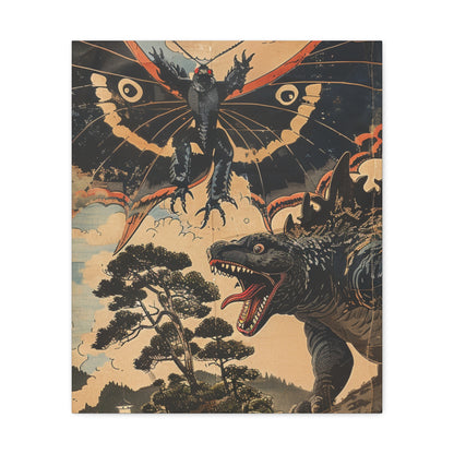 Mothman vs Gawzirra! - Canvas Print