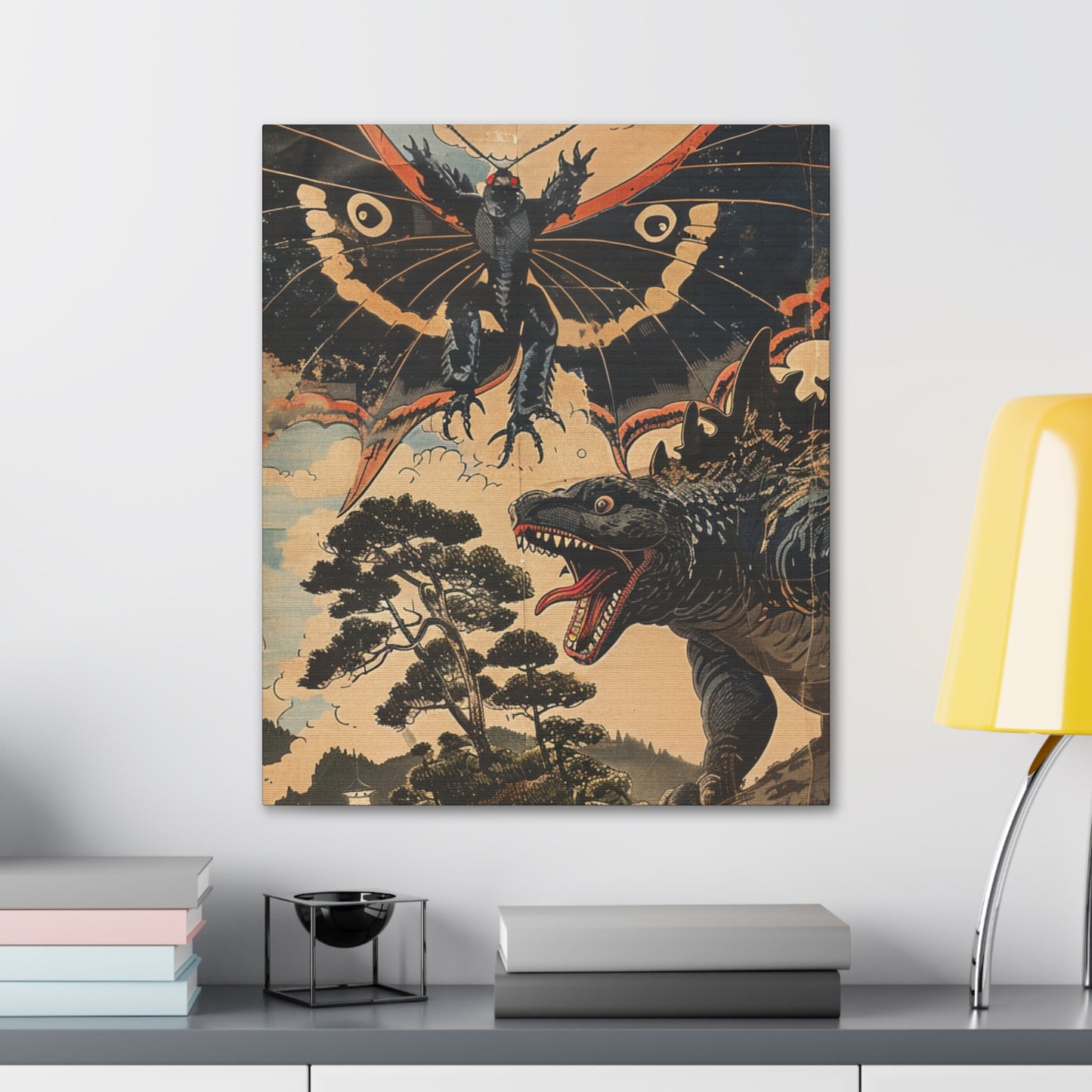 Mothman vs Gawzirra! - Canvas Print